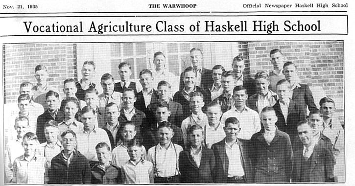 Vocational Agriculture Class of Haskell High School, 1935, Haskell County, Texas