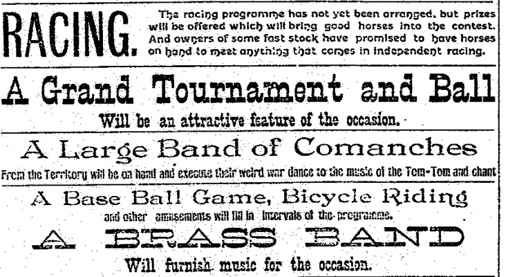 1898 Cowboy Reunion, Haskell Free Press, Haskell County, Texas