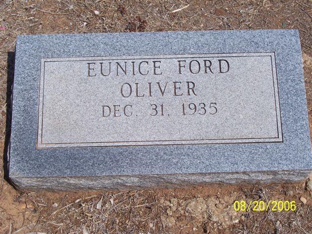 Tombstone of Eunice Ford Oliver (1935- )