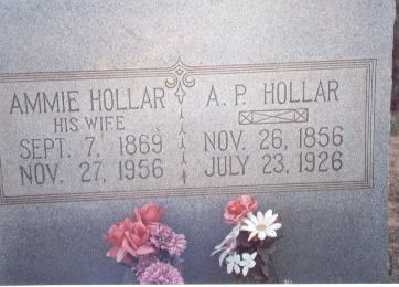 A. P. and Ammie Hollar tombstone