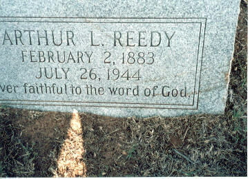 Arthur Reedy, tombstone