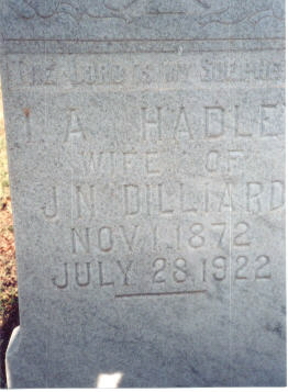 Ida Hadley Dilliard Tombstone