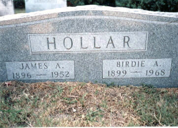 James A. and Birdie A. Hollar Tombstone