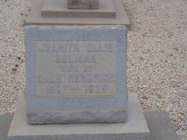 Juanita Ollie Solman, Reeves County, Texas