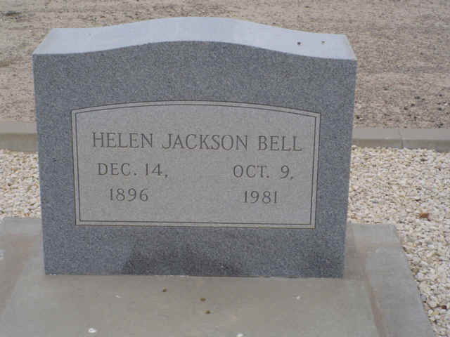 Helen Jackson Bell, Reeves County, Texas