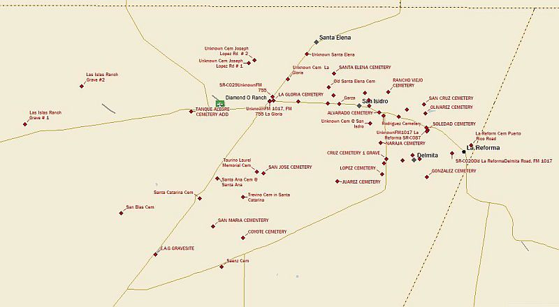 Cemetery map, Starr County, Texas