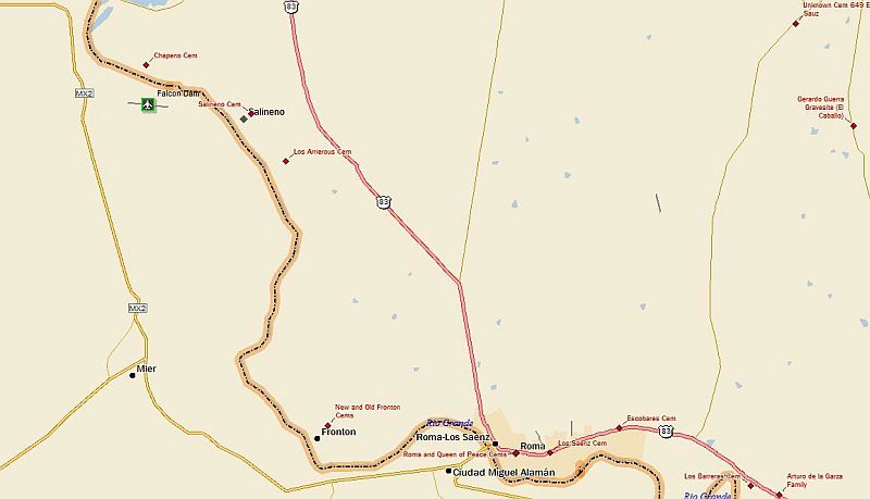 Cemetery map, Starr County, Texas