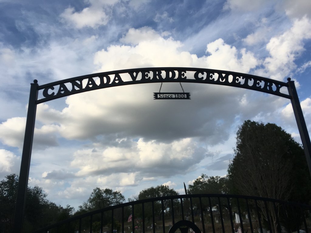 Canada Verde Cemetery Sign, Wilson County, Texas